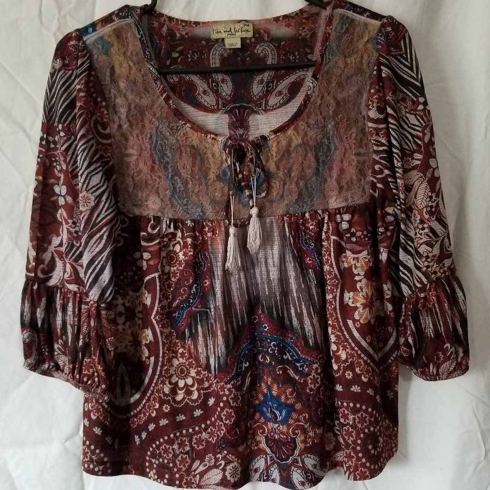 Women's Bohemian style sheer top